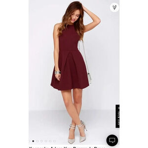 Keep sake Dress Burgundy Lined Adore You Mini Dress Size XS Originally $169